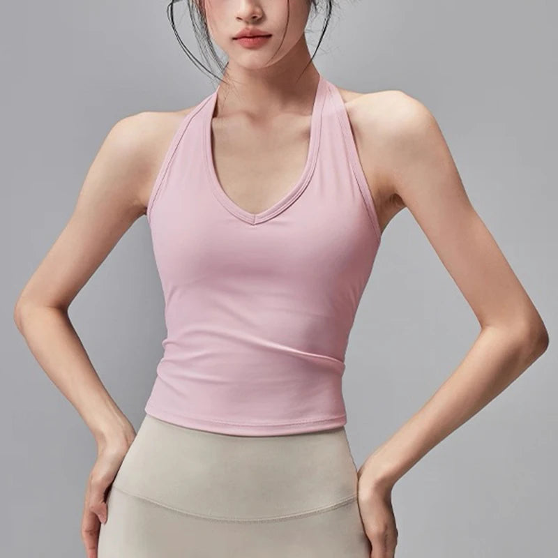 Women's V-Neck T-Strap Sports Bra