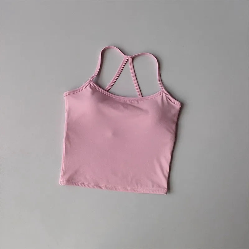 Cross Back Push-Up Sports Bra - High Support Yoga Bra