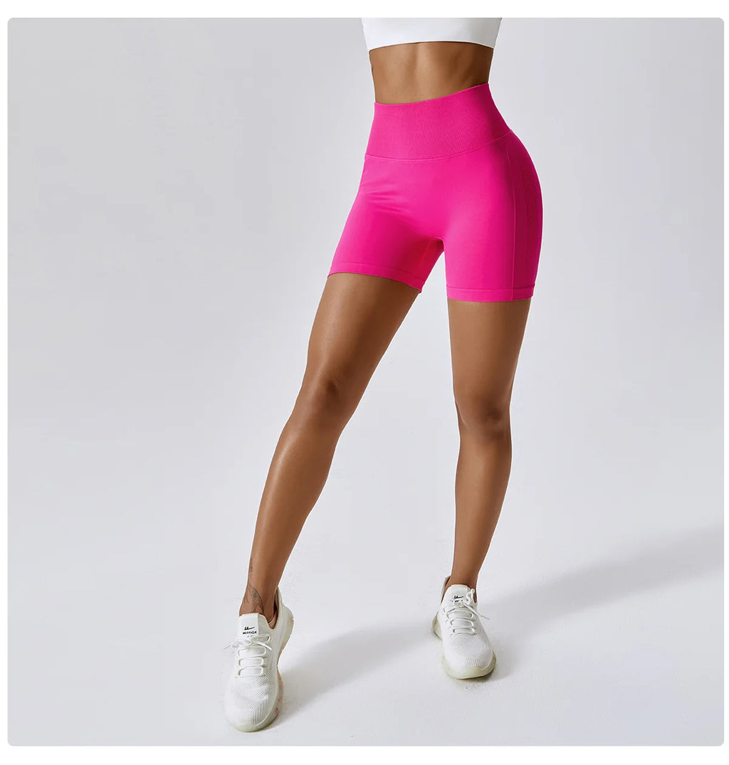 Seamless High-Waist Push-Up Gym Shorts