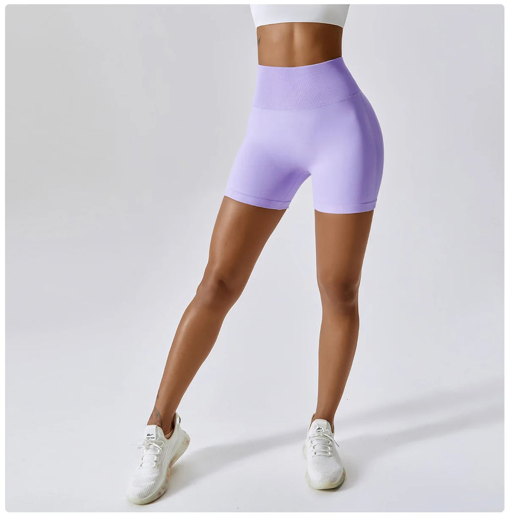 Seamless High-Waist Push-Up Gym Shorts