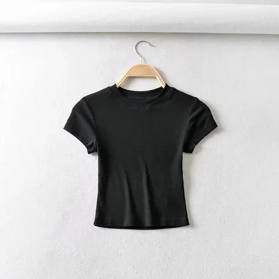 Women's Slim-Fit Short Sleeve Crop Top