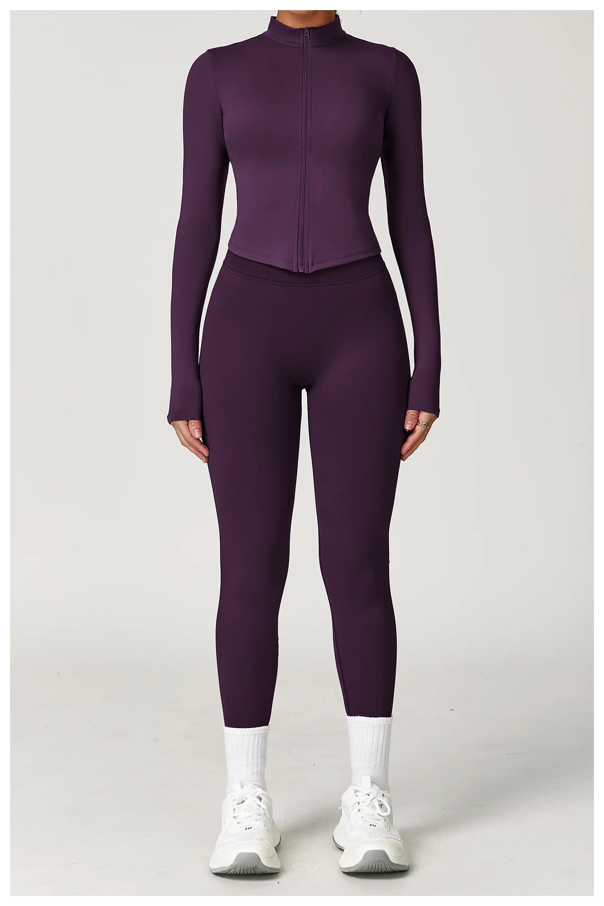 Seamless Yoga Set with Long Sleeve Jacket