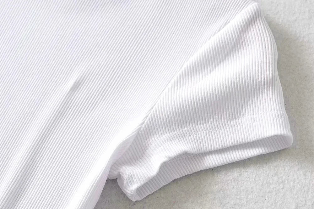 Women's Slim-Fit Short Sleeve Crop Top