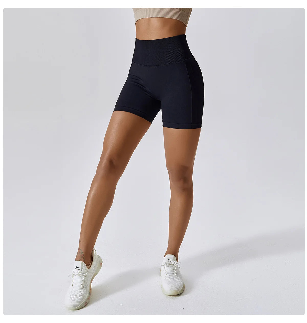 Seamless High-Waist Push-Up Gym Shorts