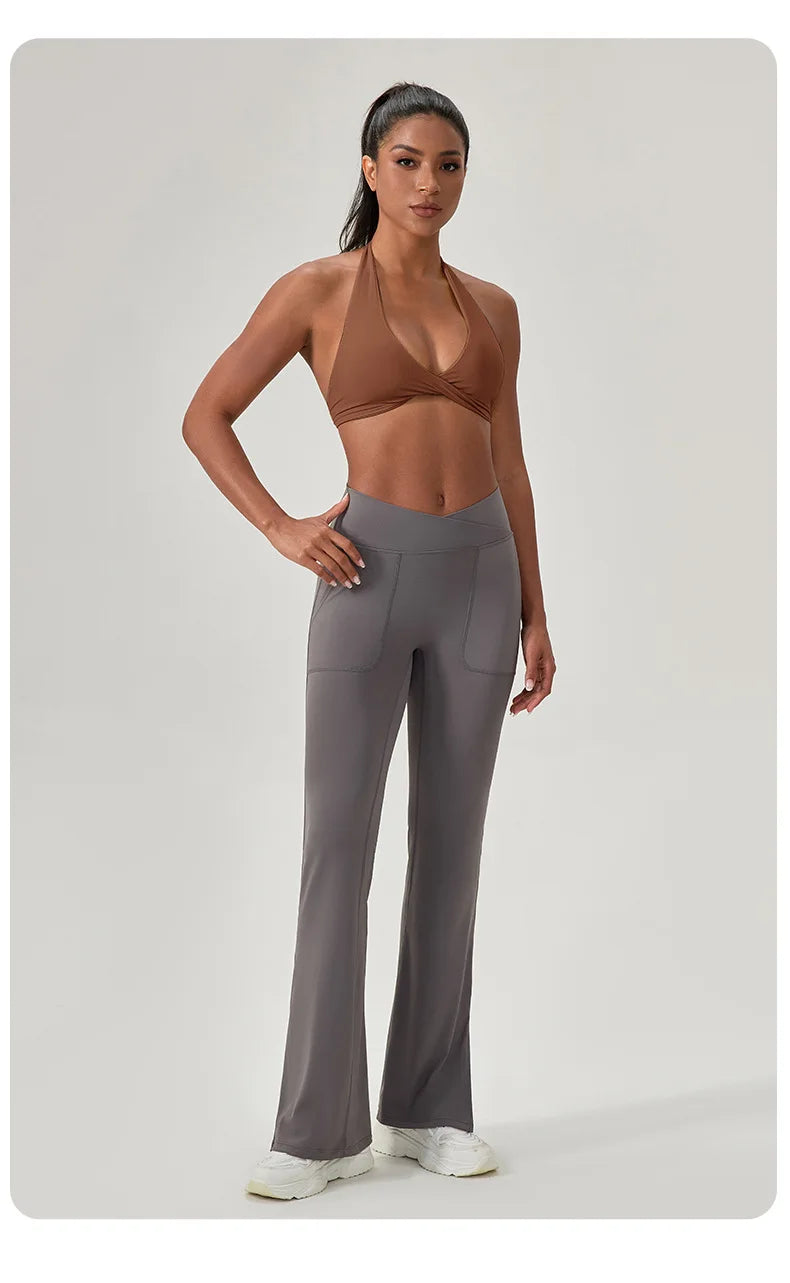 Strappy Padded Sports Bra - Criss Cross Back