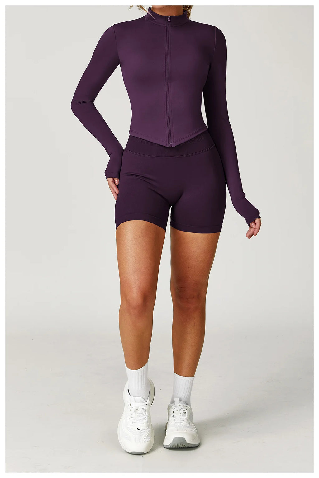 Seamless Yoga Set with Long Sleeve Jacket