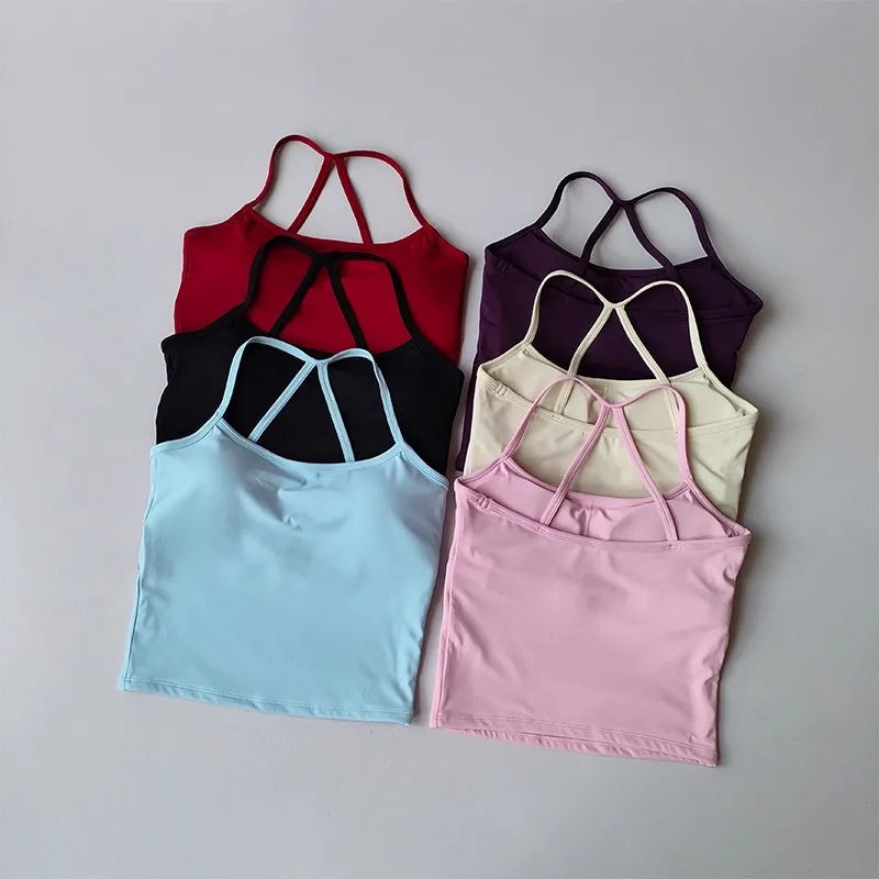 Cross Back Push-Up Sports Bra - High Support Yoga Bra