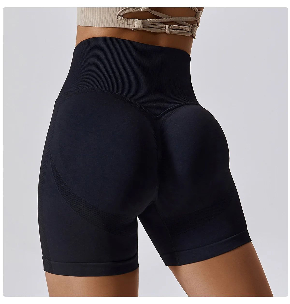 Seamless High-Waist Push-Up Gym Shorts