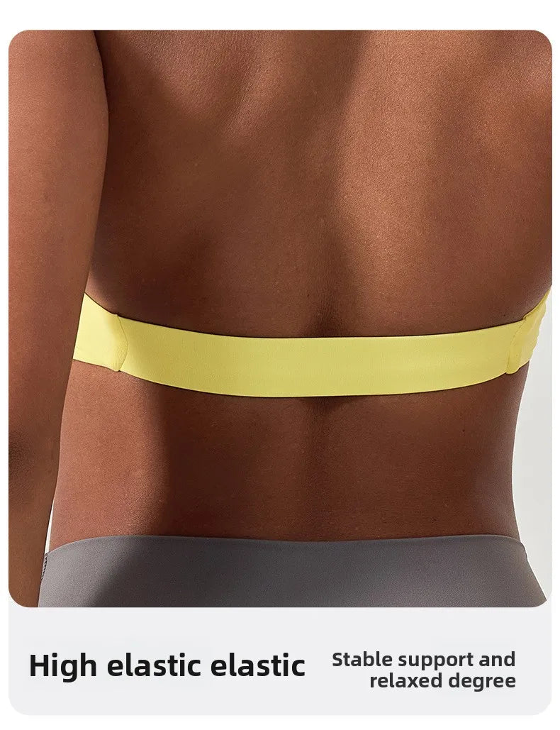 Strappy Padded Sports Bra - Criss Cross Back