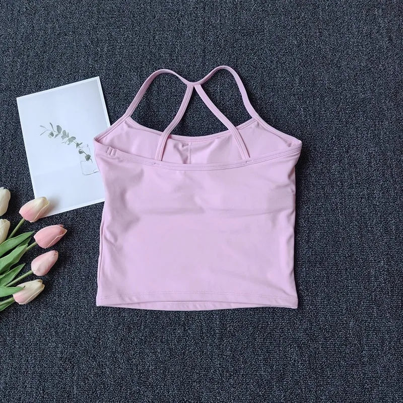 Cross Back Push-Up Sports Bra - High Support Yoga Bra