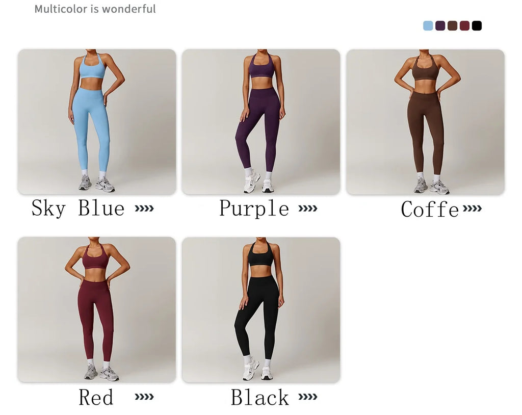 Seamless Halter Bra & Leggings Set