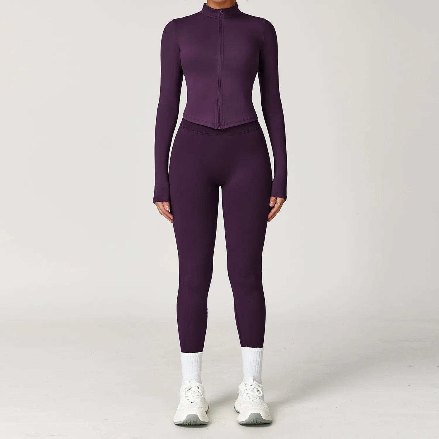 Seamless Yoga Set with Long Sleeve Jacket