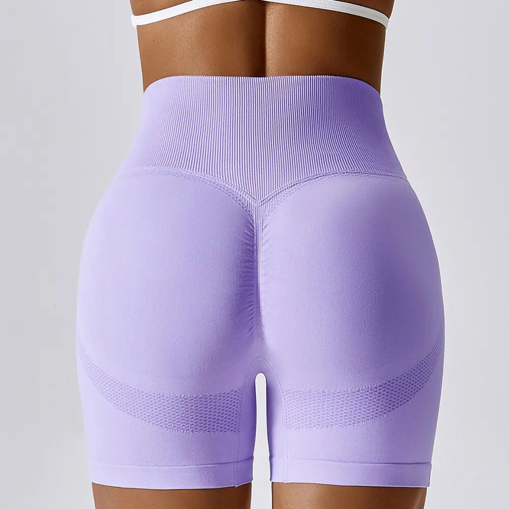 Seamless High-Waist Push-Up Gym Shorts