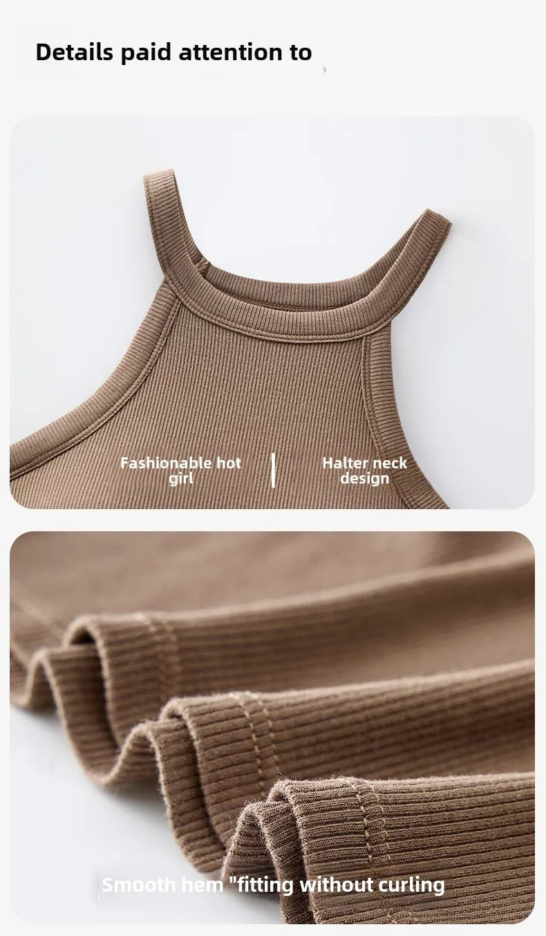 Halter Neck Camisole Top with Built-In Bra