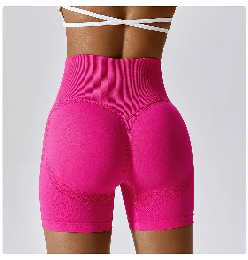 Seamless High-Waist Push-Up Gym Shorts