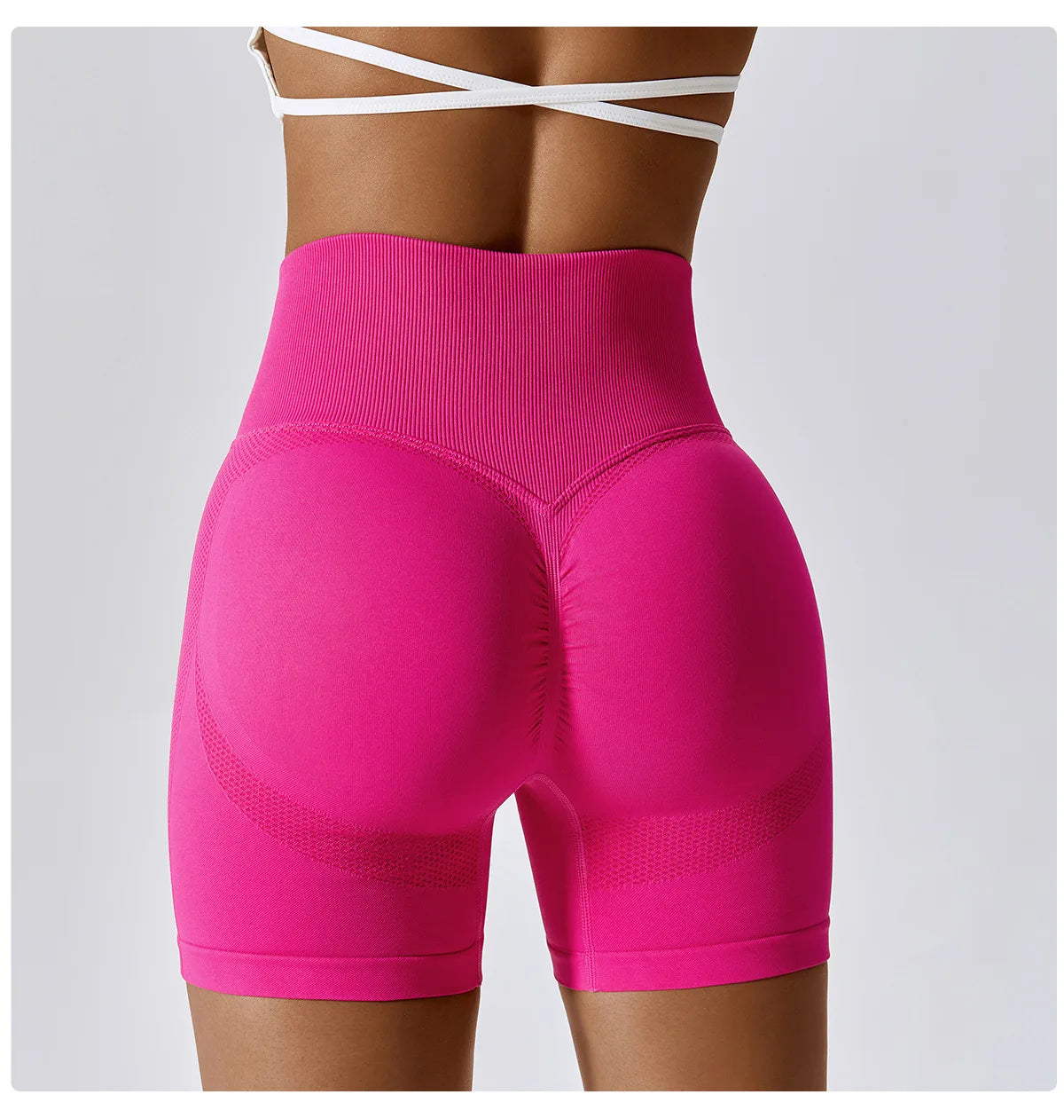 Seamless High-Waist Push-Up Gym Shorts