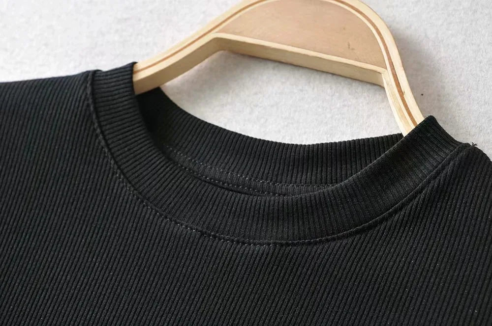 Women's Slim-Fit Short Sleeve Crop Top