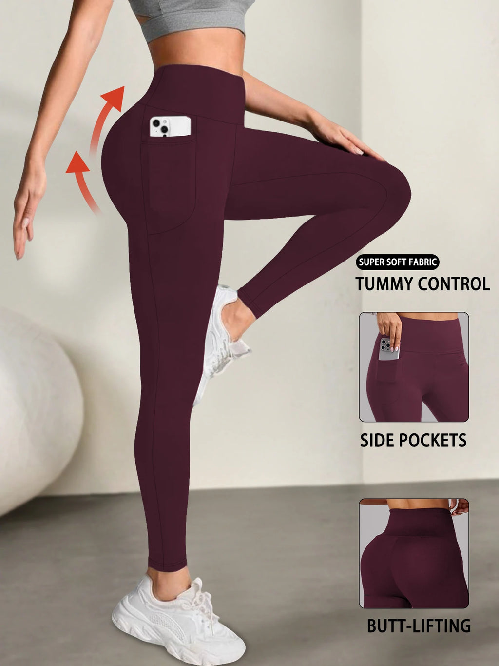 Super Soft High Waist Tummy Control Leggings with Pockets