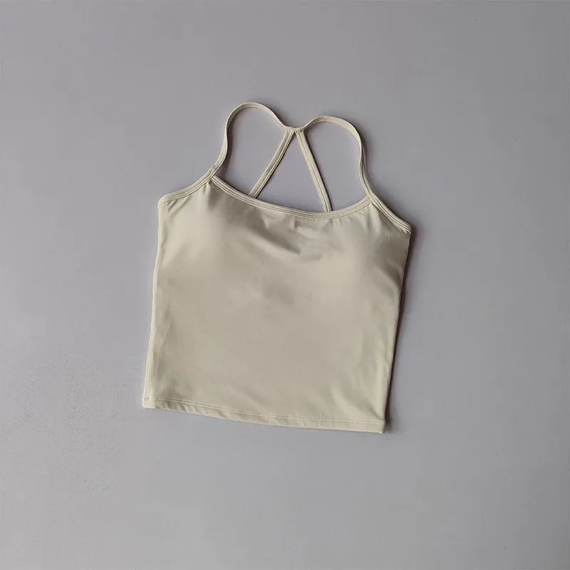 Cross Back Push-Up Sports Bra - High Support Yoga Bra