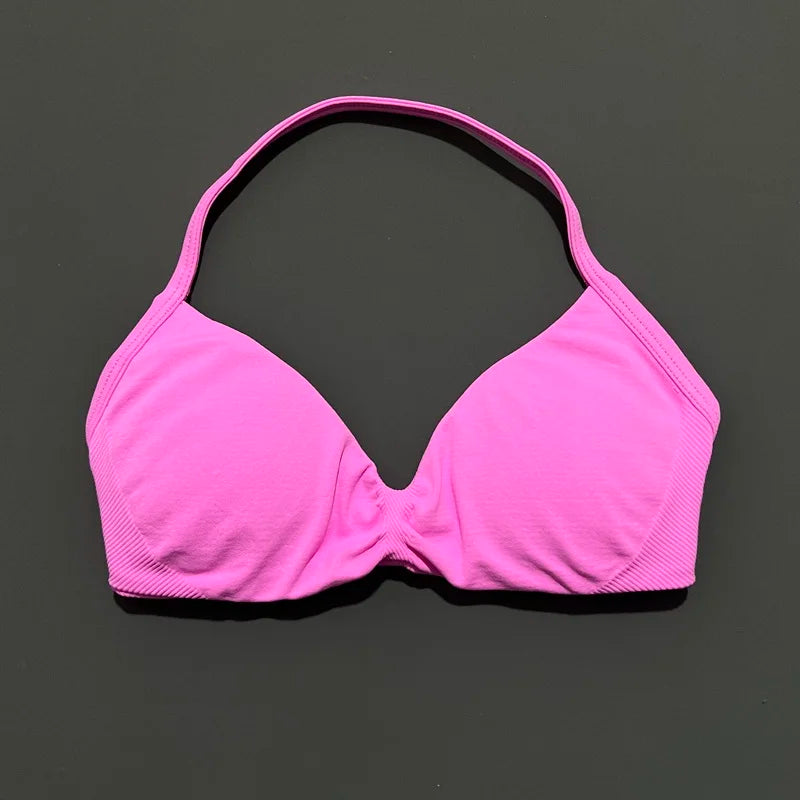 Women's Strappy Halter Sports Bra