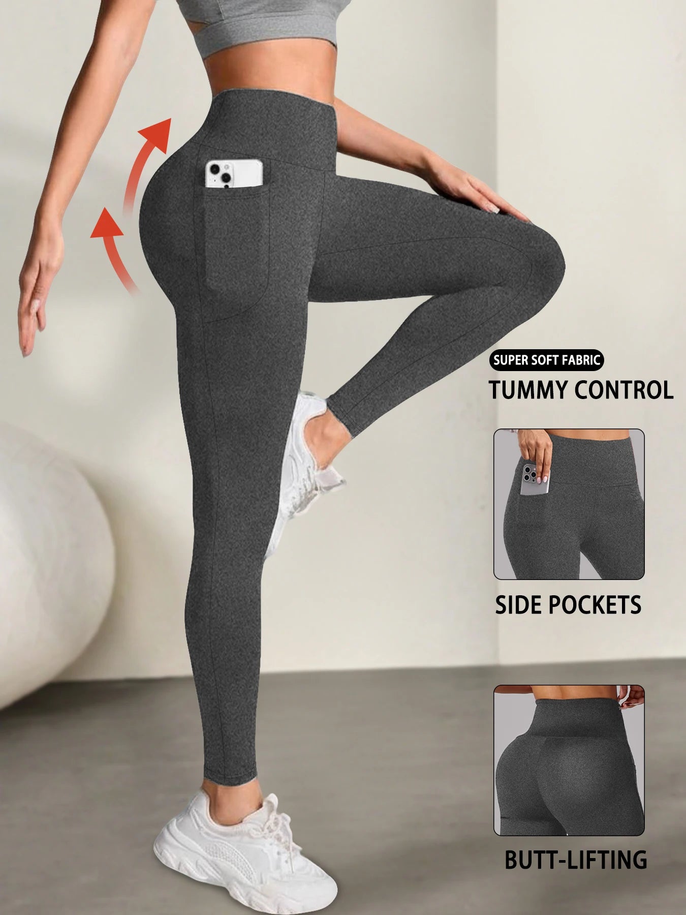 Super Soft High Waist Tummy Control Leggings with Pockets