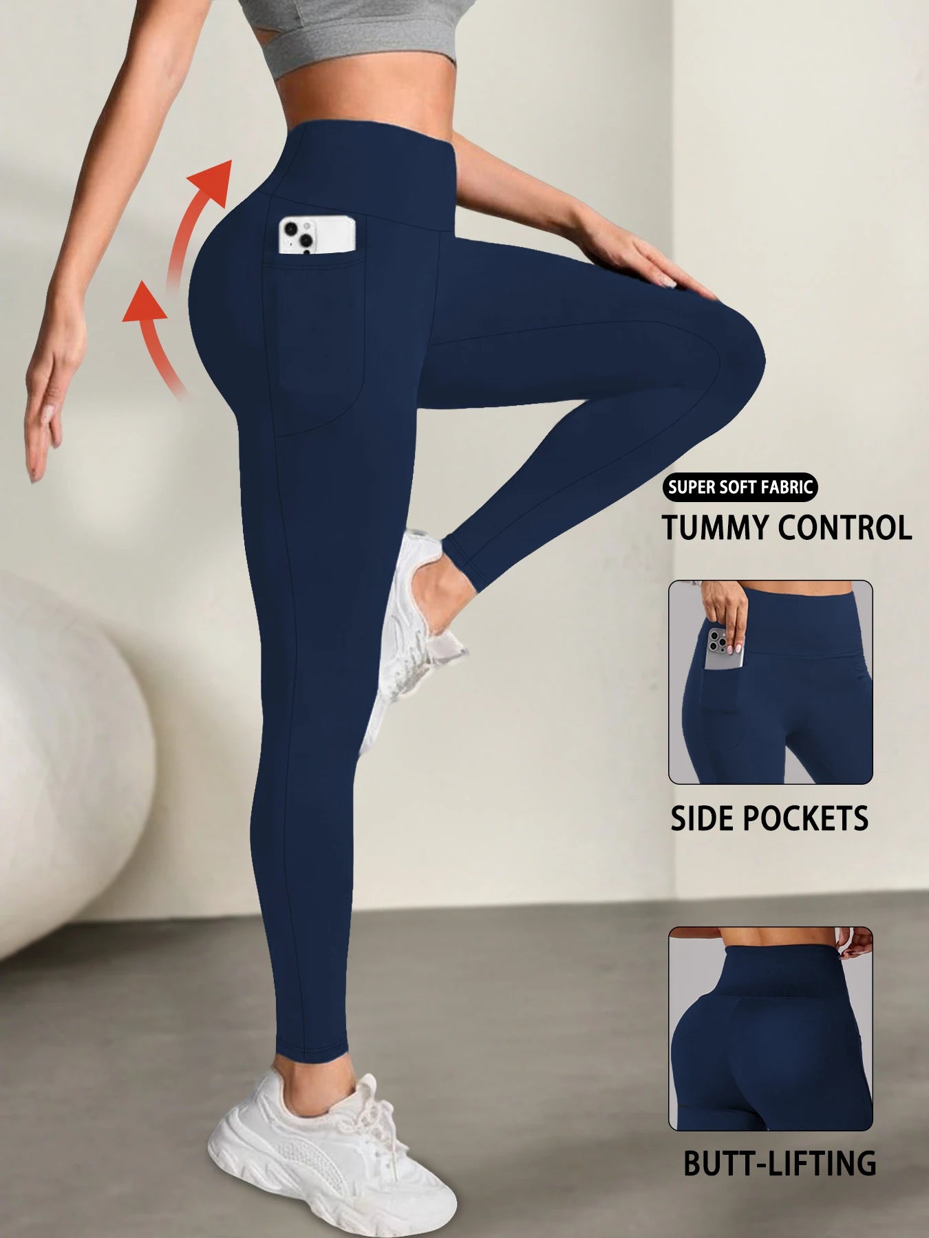 Super Soft High Waist Tummy Control Leggings with Pockets
