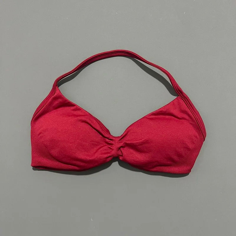 Women's Strappy Halter Sports Bra