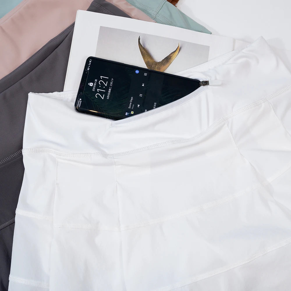 Mid-Waist Tennis Skort - Performance Skirt