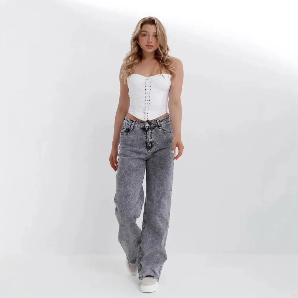 High-Waisted Wide-Leg Jeans for Women